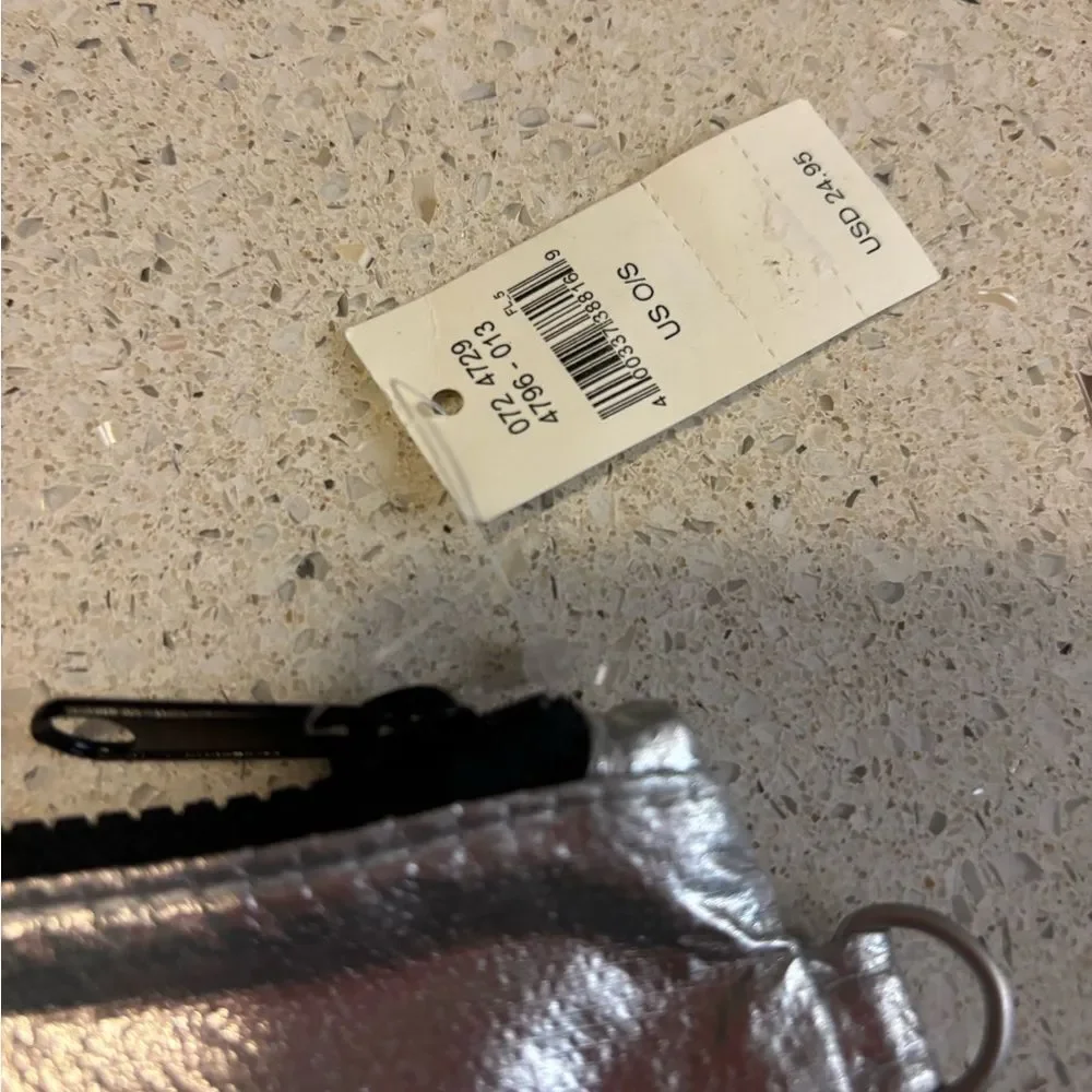 Silver Metallic Zip Pouch by Aerie